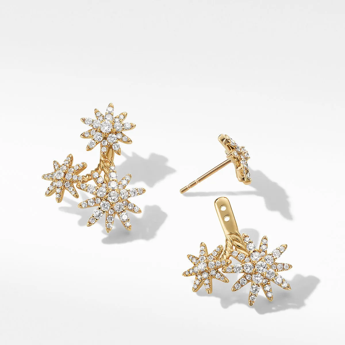 David Yurman Starburst 18k Gold Front to Black Cluster Studs