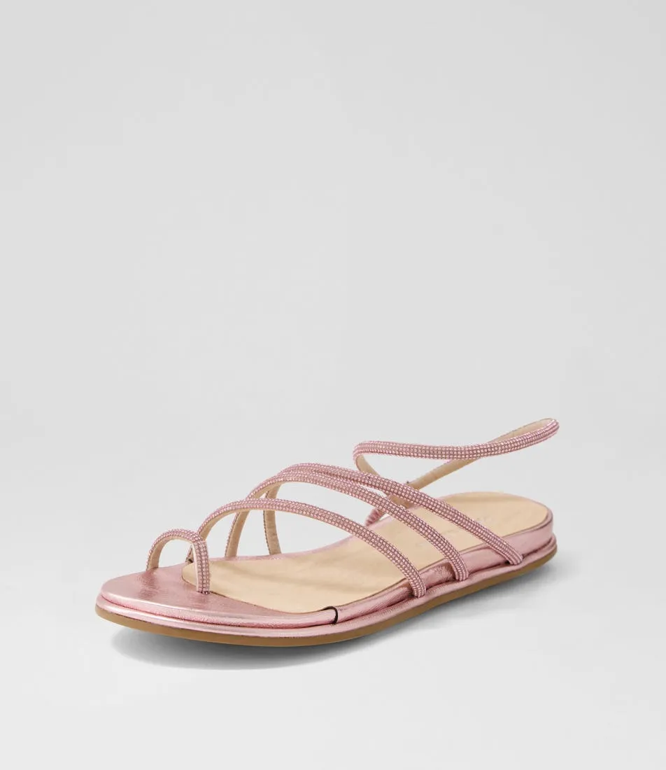 DJANGO & JULIETTE Boota Pink Jewel Fabric Sandals