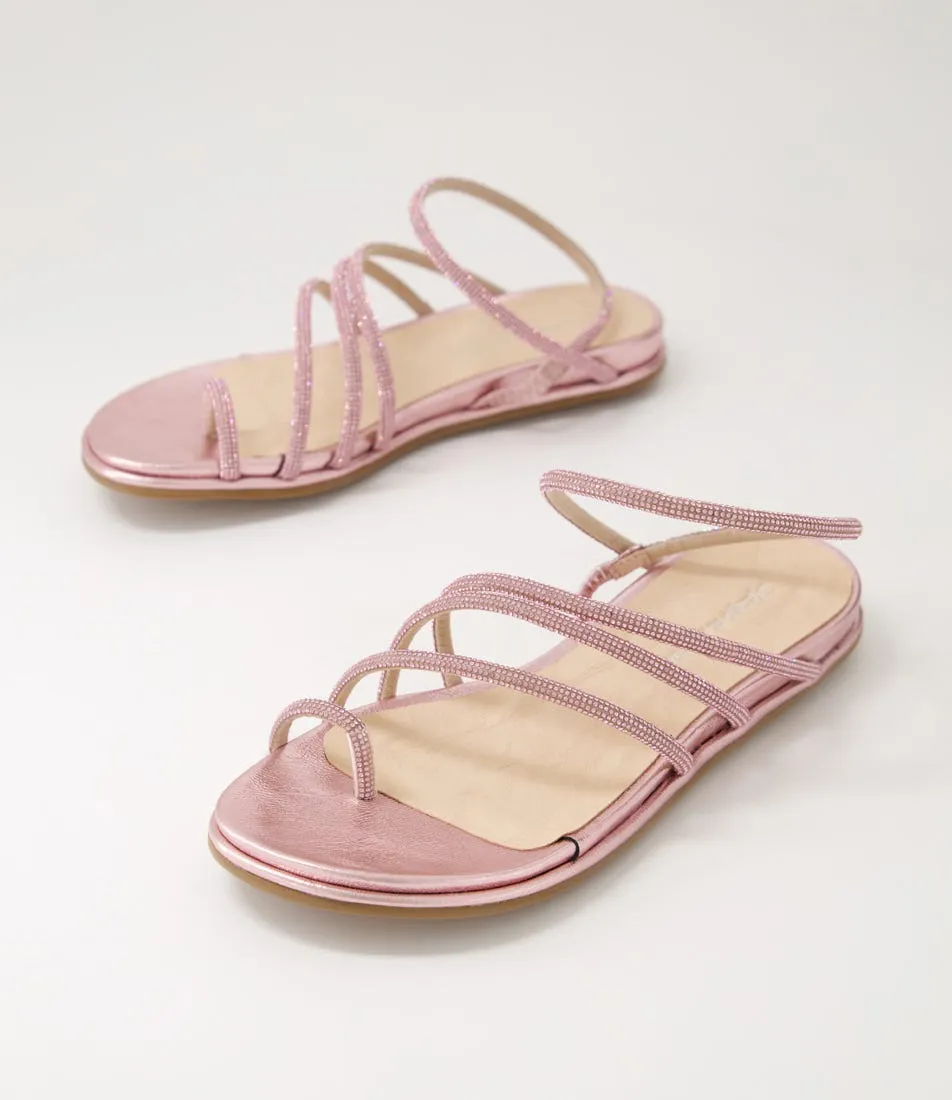 DJANGO & JULIETTE Boota Pink Jewel Fabric Sandals