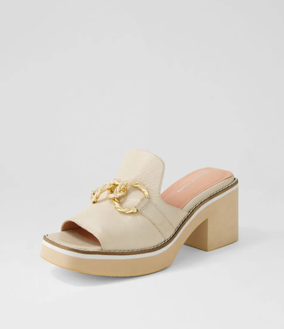 DJANGO & JULIETTE Jamms Vanilla Leather Sandals