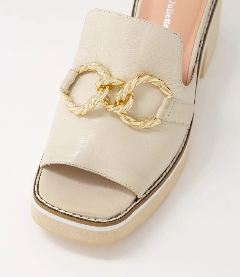 DJANGO & JULIETTE Jamms Vanilla Leather Sandals