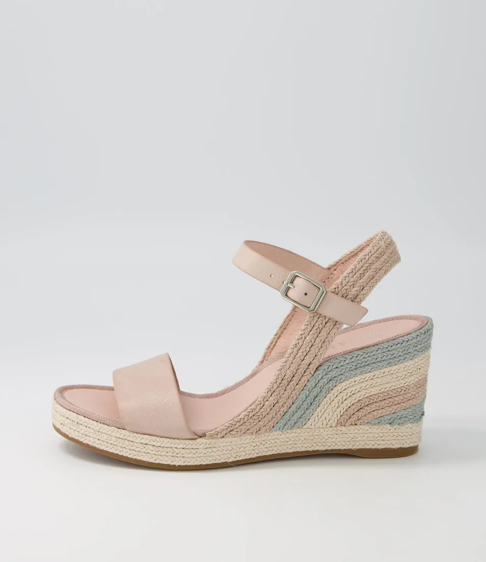 DJANGO & JULIETTE Perols Pale Pink Pastel Multi Leather Sandals