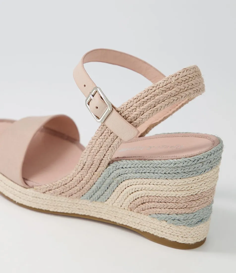 DJANGO & JULIETTE Perols Pale Pink Pastel Multi Leather Sandals