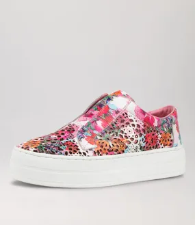DJANGO & JULIETTE Seong Poppy Print Leather Sneakers Ws