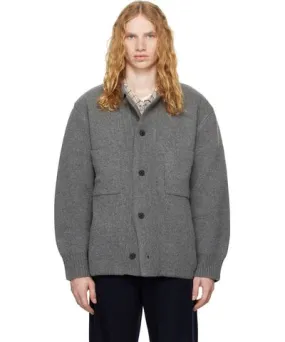 DOCUMENT Gray Heavy Weight Wool Double Pocket Cardigan