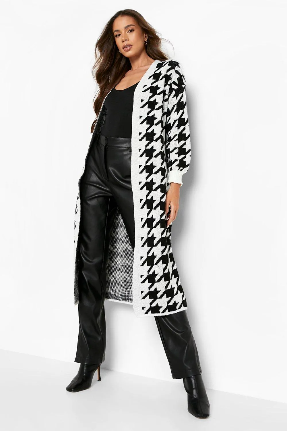 Dogtooth Maxi Cardigan