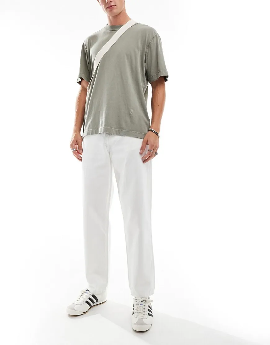 Don't Think Twice DTT rigid baggy fit jeans in white