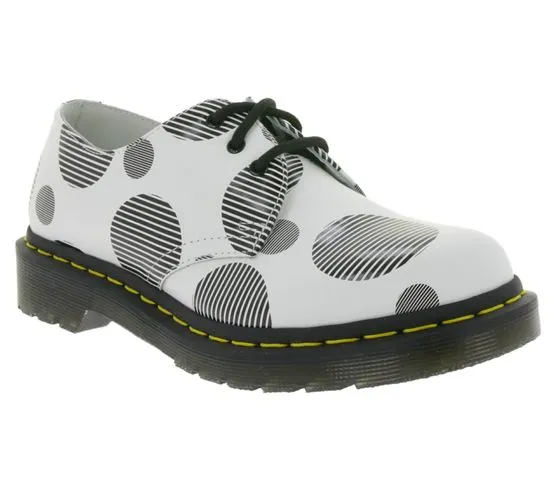 Dr. Martens 1461 Polka Dot Smooth Damen Halbschuhe Glattleder-Schuhe 26877101 Weiß/Schwarz