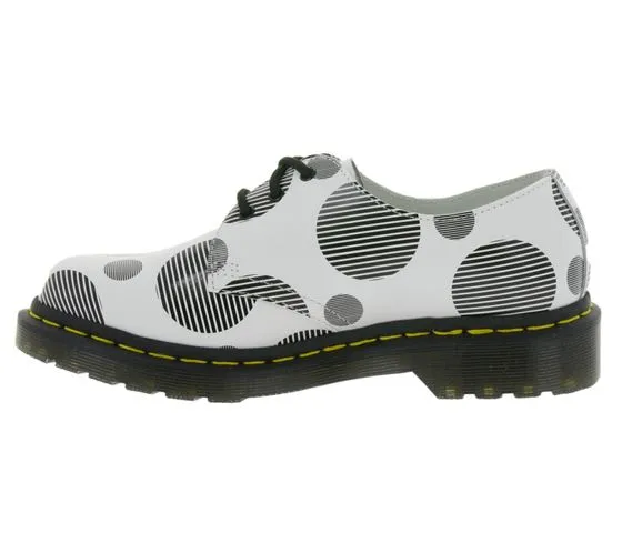 Dr. Martens 1461 Polka Dot Smooth Damen Halbschuhe Glattleder-Schuhe 26877101 Weiß/Schwarz