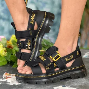 Dr Martens Pearson Black Strap Webbing Sandals