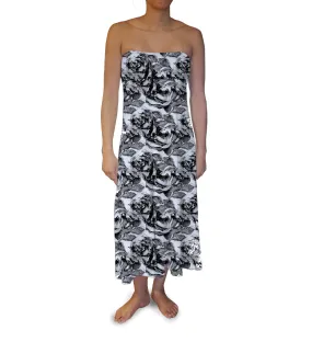 Drawn Roses Maxi Skirt