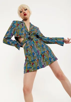 Dresses | Mini Jacket Dress Lightning Bolt Print With Buckle Fastening | House of Holland