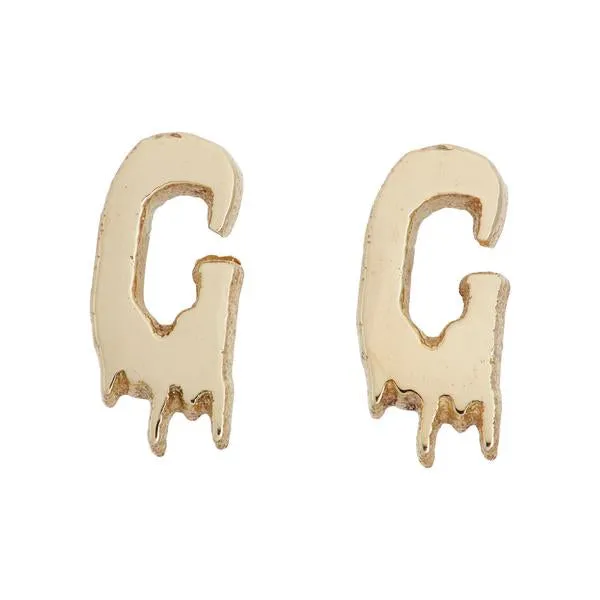 Drippy Initial / Letter Stud Earrings