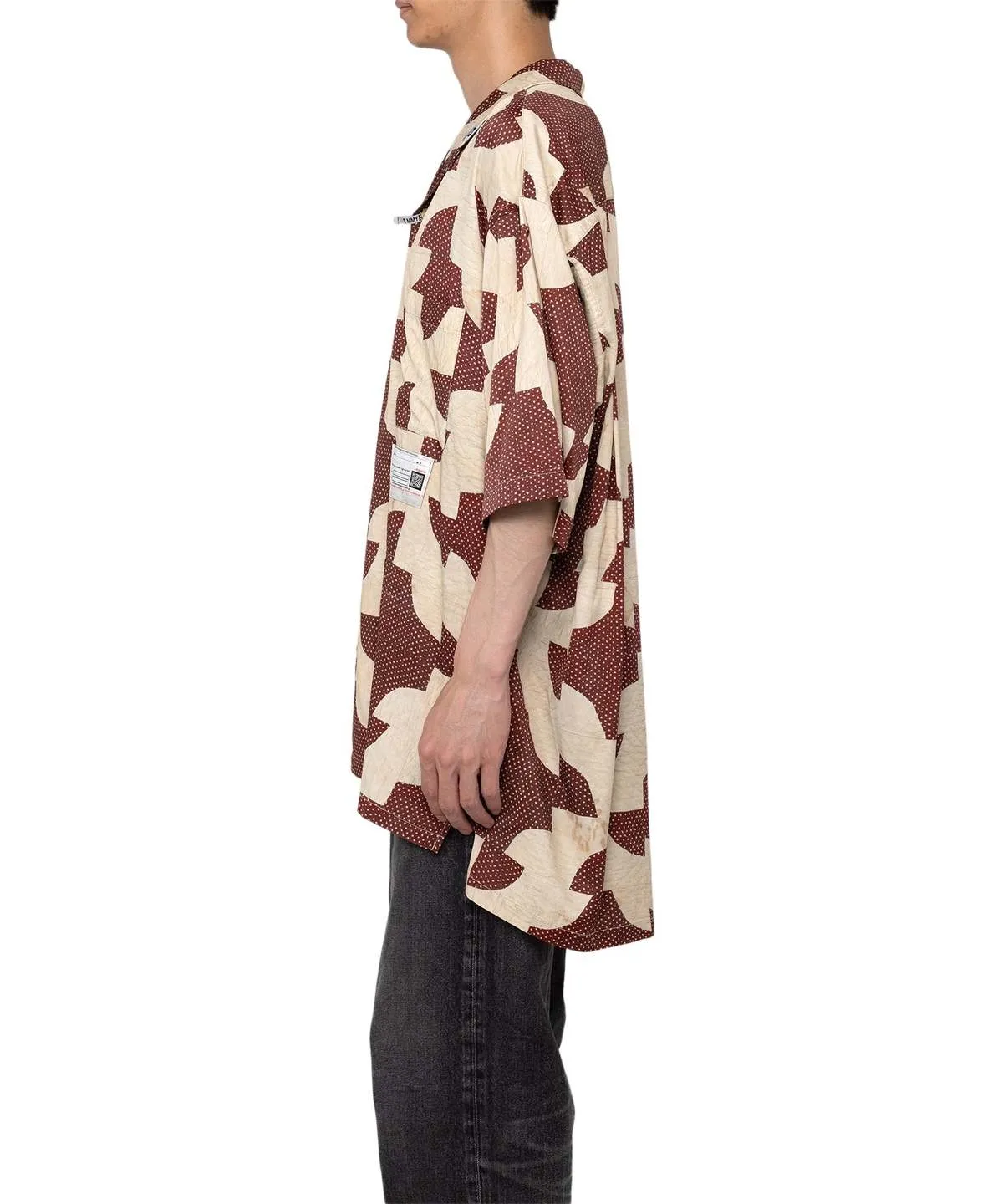 DRUNKER'S PATH QUILT PATTERN PRINTED S/S SHIRTS - BORDEAUX