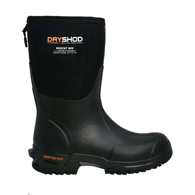 Dryshod Men's Mudcat Mid Boot - Black/Orange