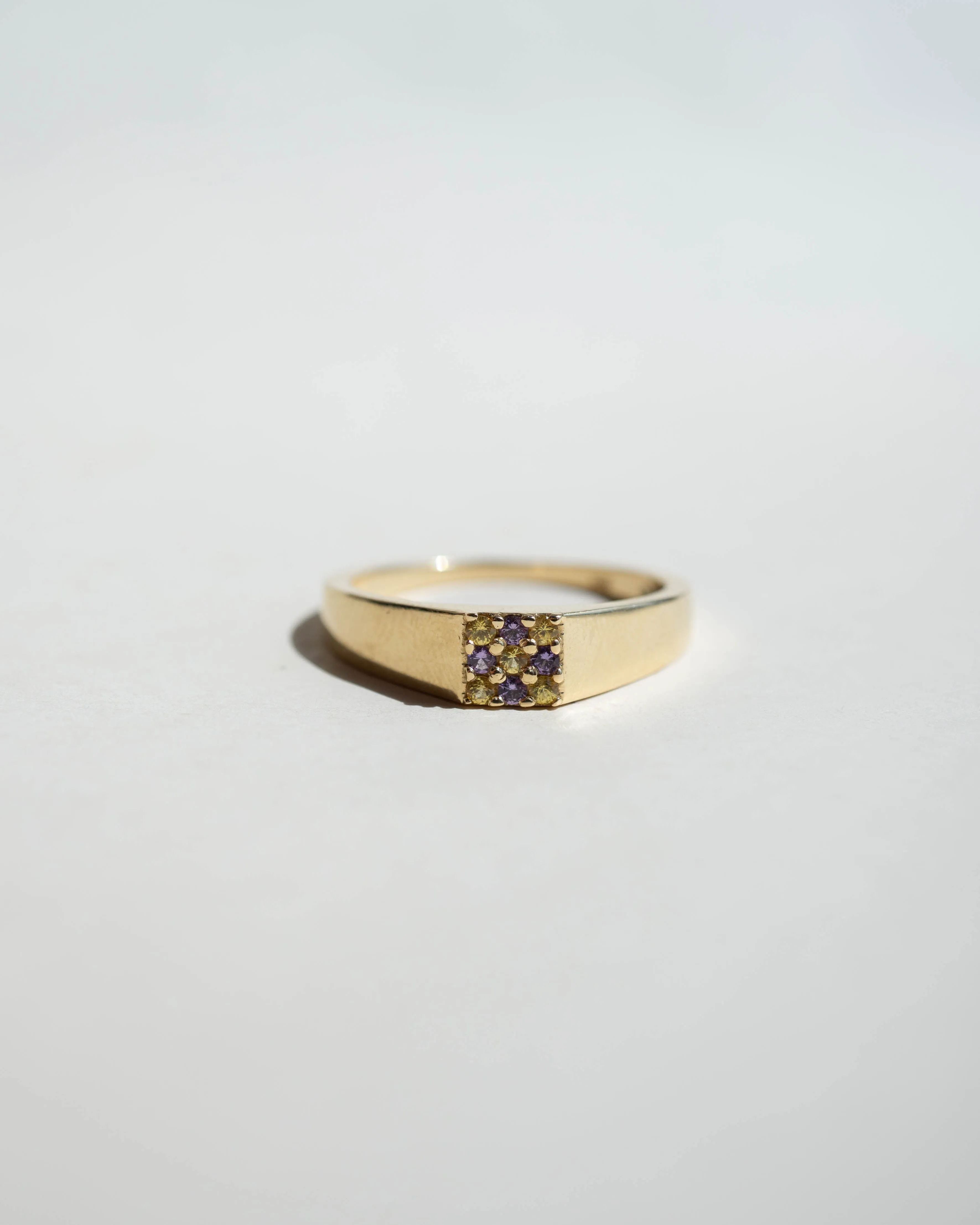 Duetto Signet Ring - Purple & Yellow