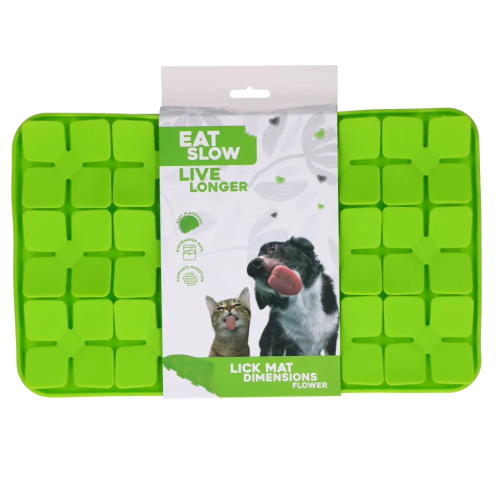 Eat Slow Live Longer Lick Mat Dimensions Flower Green