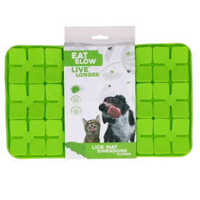 Eat Slow Live Longer Lick Mat Dimensions Flower Green