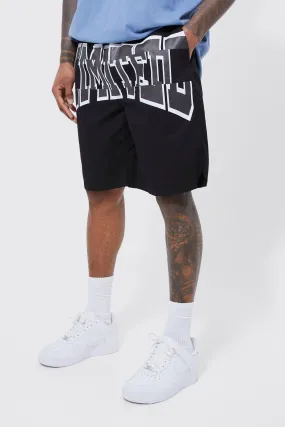 Elasitc Waist Basketball Limited Print Short | boohooMAN UK