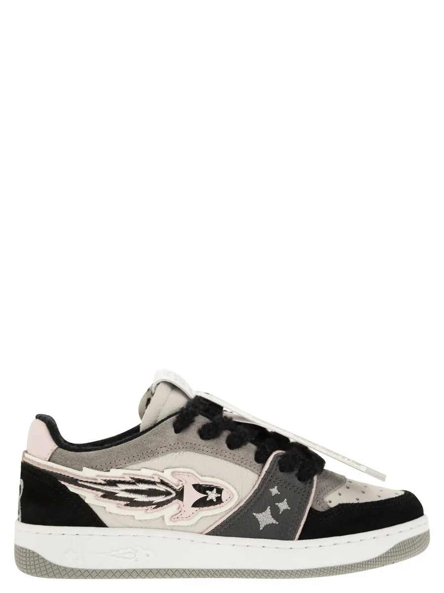 Enterprise Japan    Enterprise Japan Ej Egg Rocket Leather Trainers With Logo