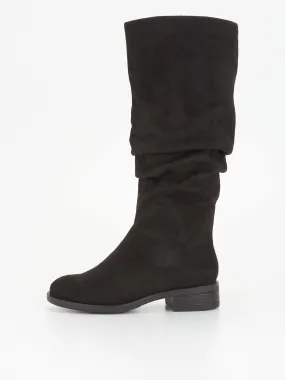 Everyday Wide Fit Comfort Slouch Knee Boot With Wider Fitting Calf - Black