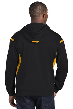 F246 Sport-Tek® Tech Fleece Colorblock Hooded Sweatshirt.