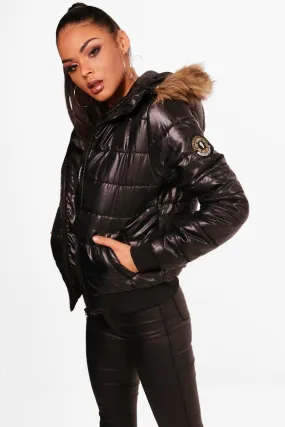 Faux Fur Hood Puffer Coat