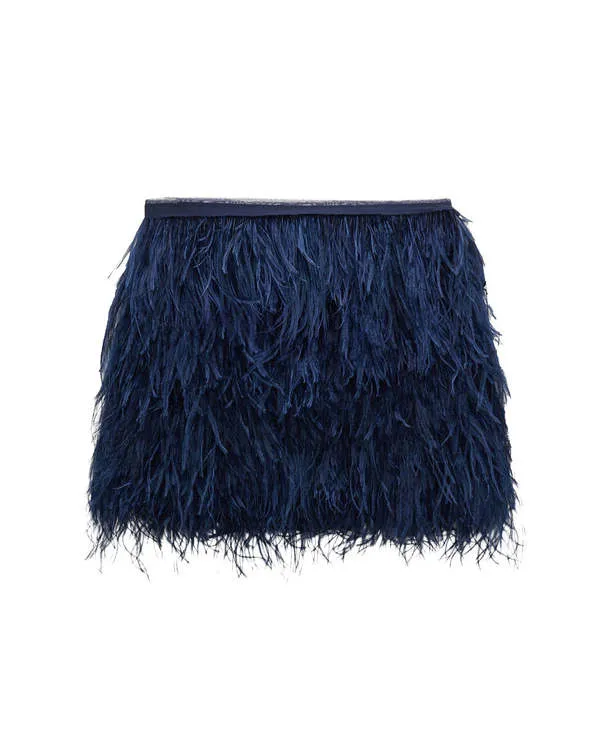 Feathery Volume Skirt - Midnight