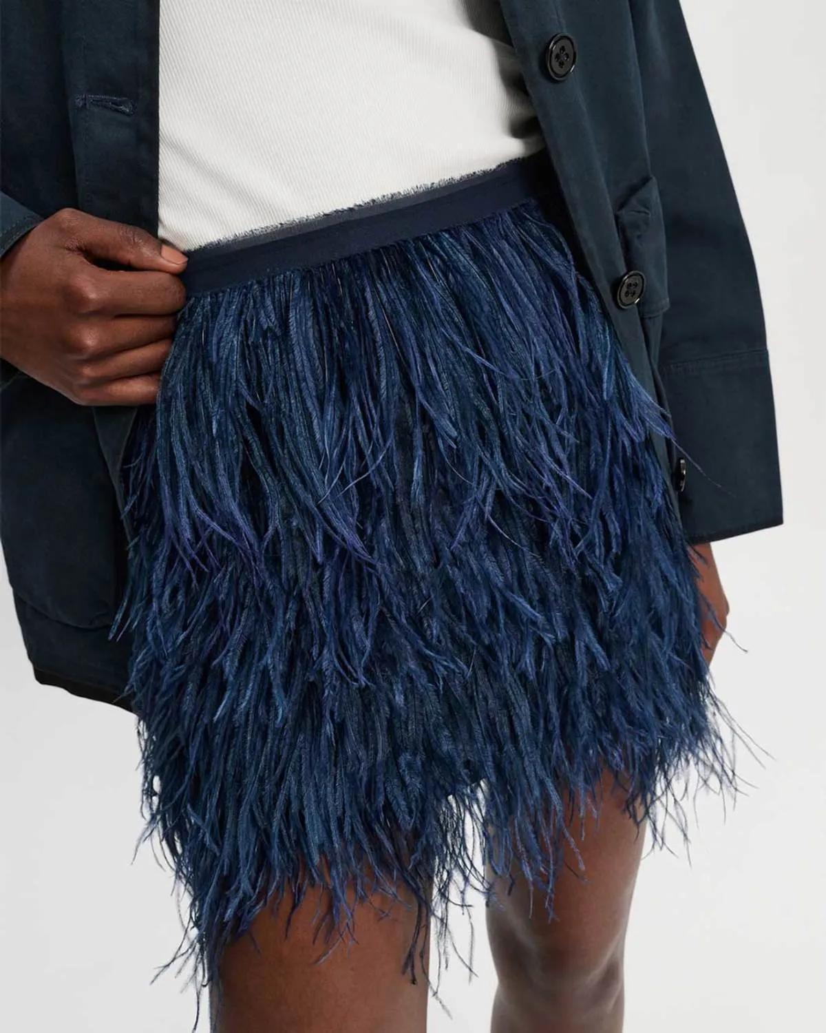 Feathery Volume Skirt - Midnight