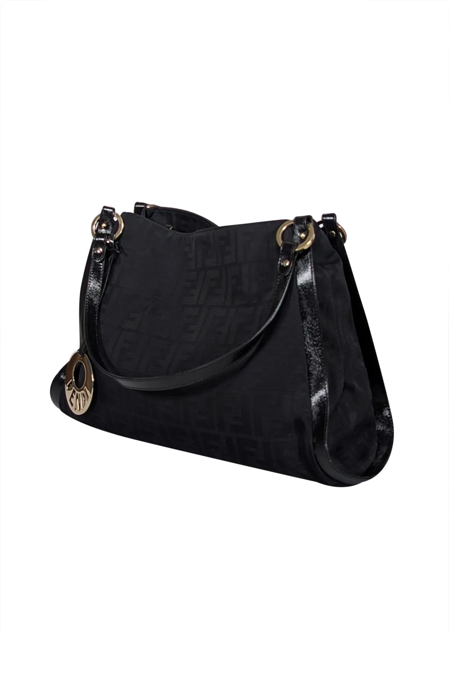 Fendi - Black Monogram Canvas Shoulder Bag