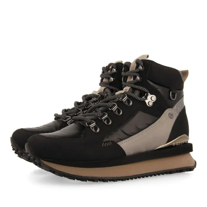 Ferney women's black mountain boot-style sneakers with details