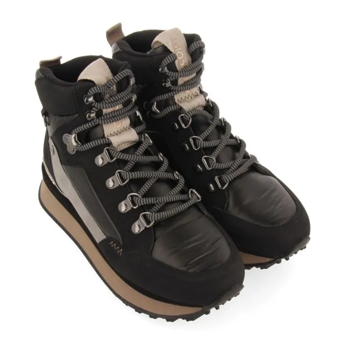 Ferney women's black mountain boot-style sneakers with details