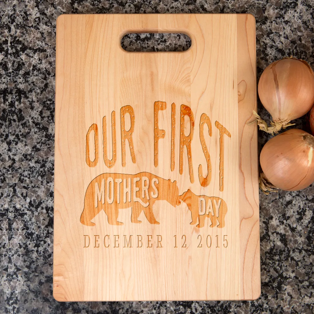 First Mothers Day Personalized Maple Cutting Board