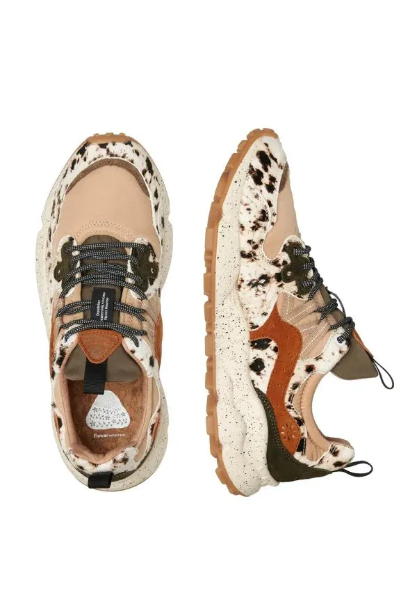 FLOWER MOUNTAIN | SNEAKERS MUJER | YAMANO 3 UNI PONY HAIR/SUEDE/NYLON BEIGE-MULTI | BEIGE