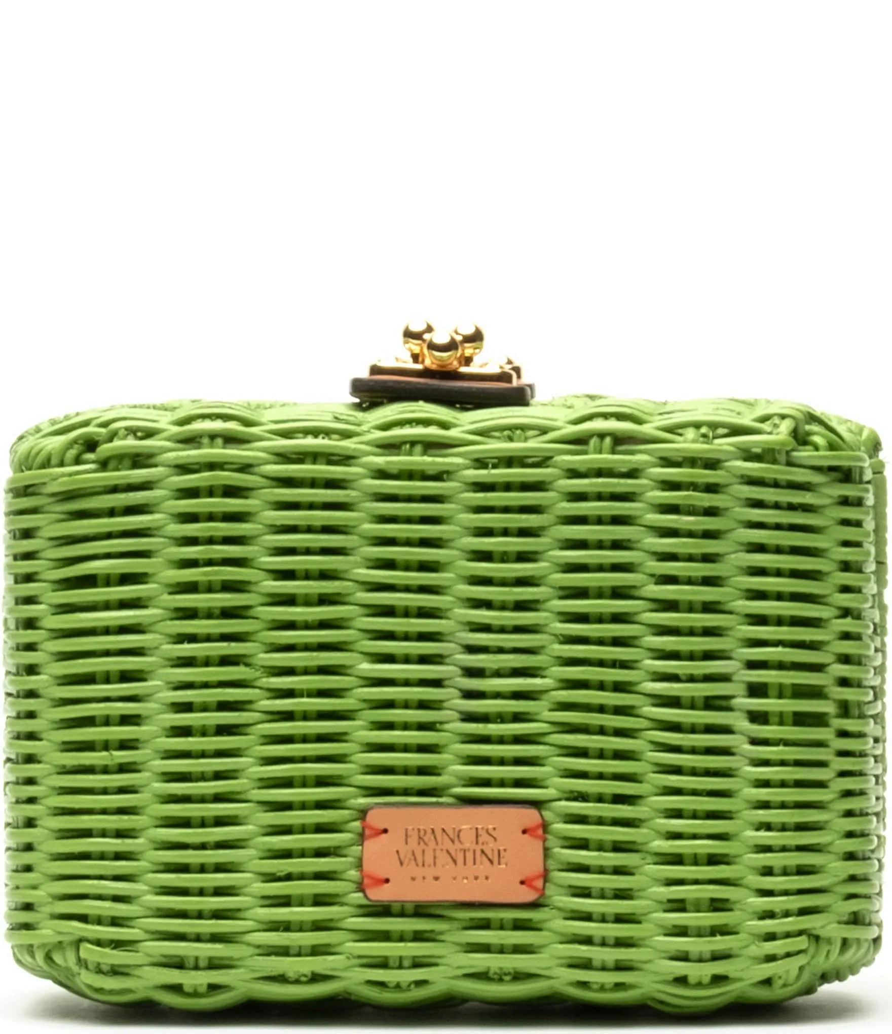 FRANCES VALENTINE Paige Wicker Box Chain Strap Clutch Bag