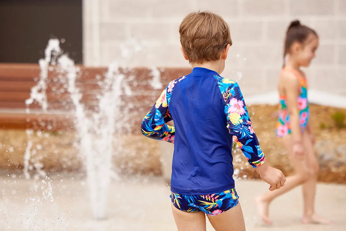Funky Trunks - In Bloom - Toddler Boys Zippy Rash Vest