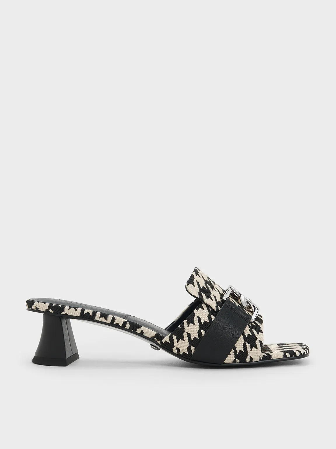 Gabine Houndstooth Leather Heeled Mules - Multi