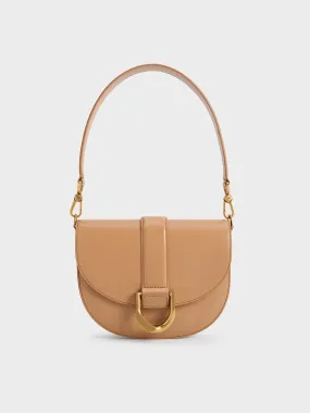 Gabine Leather Saddle Bag - Toffee