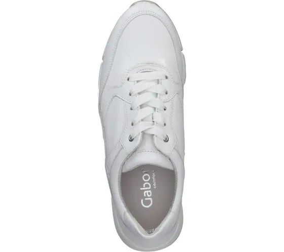 GABOR scarpe da donna in vera pelle con lacci, sneakers basse alla moda 86.475.04 bianco