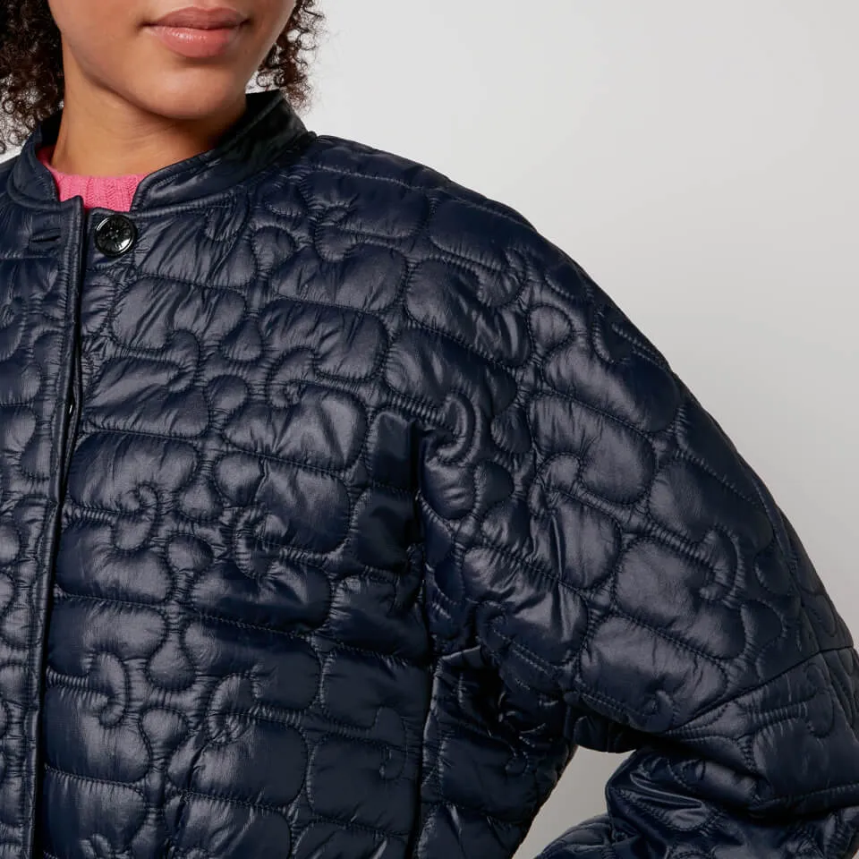 Ganni Cropped Quilted Nylon Jacket - EU 40/UK 12 | Coggles