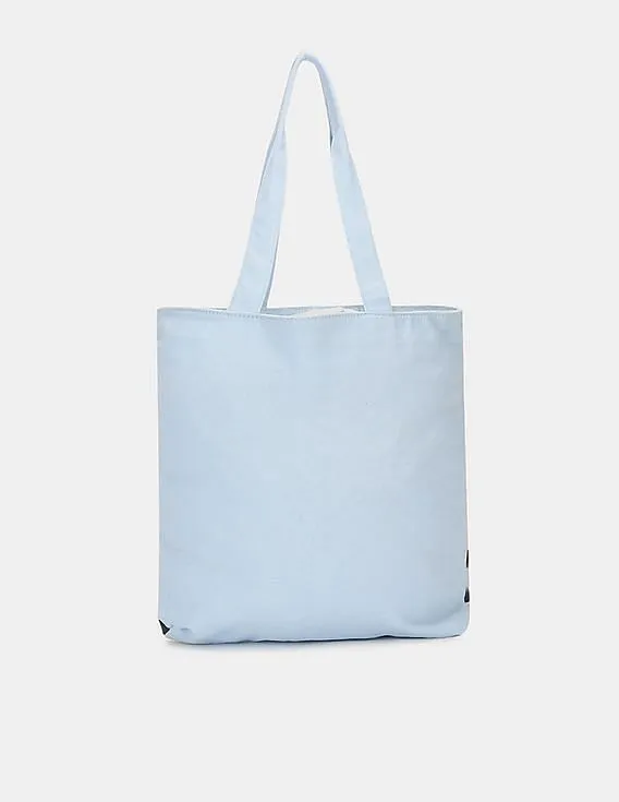 GAP Women Blue Small Logo Stripe Tote Bag