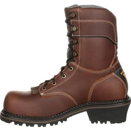 Georgia Men's 9 AMP LT Logger Composite Toe Waterproof Work Boot - Brown GB00236