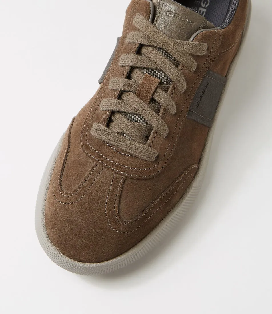 GEOX U Rieti A Dove Grey Mud Suede Sneakers