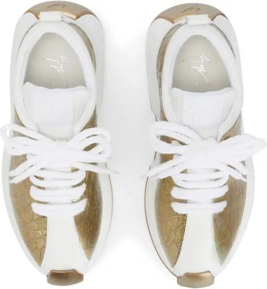Giuseppe Zanotti Ferox crocodile-print sneakers Gold