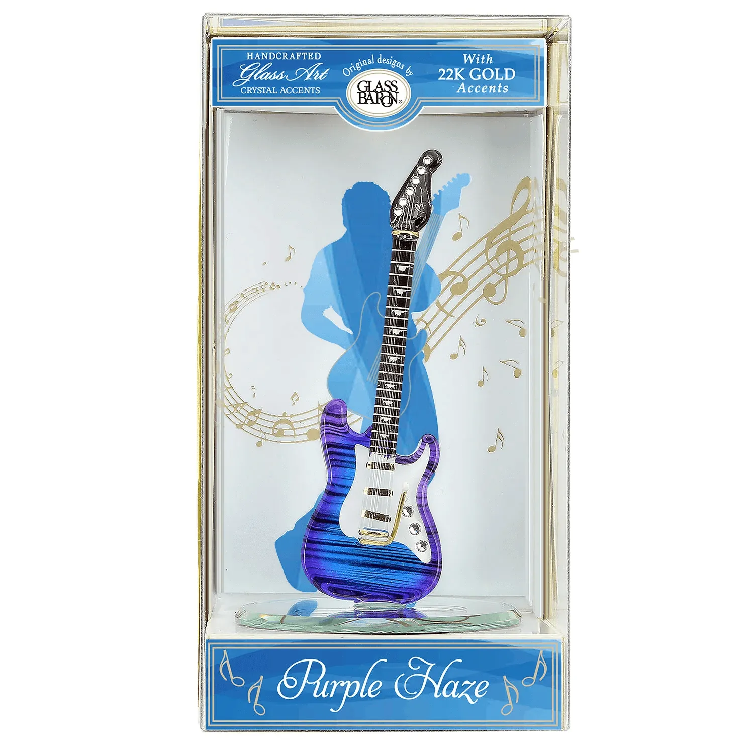 Glass Purple Haze Vintage Guitar Figurine