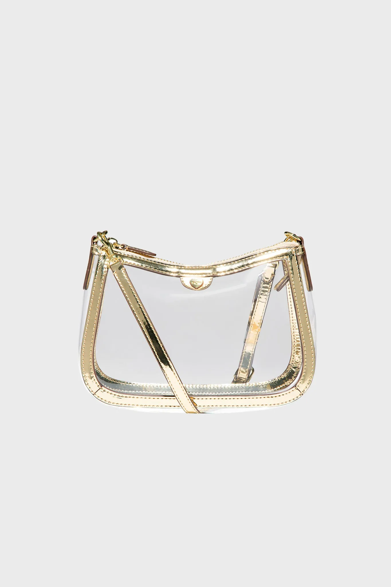 Gold Clear Curved East/West Stadium Crossbody