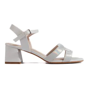 Gray shiny women's sandals by Sergio Leone grey