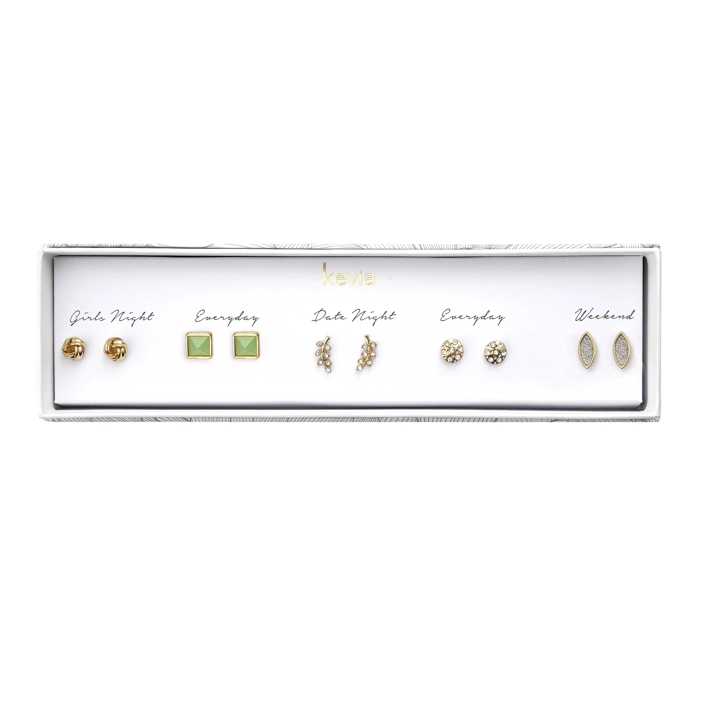 Green & Gold Post Earring Set