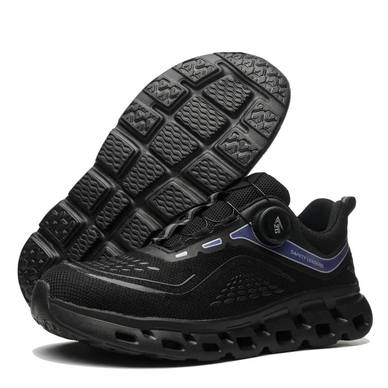 GS8846 Rotating Button No Tie Shoelaces Steel Toe Shoes