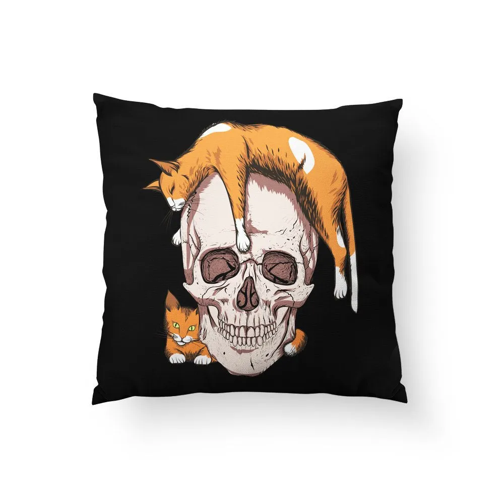 Halloween Pillows, Halloween Home Decor, Funny Pillow, Skull Pillow, Cat Pillow, Black Cushion with Insert, Scary Home Decor, Sp